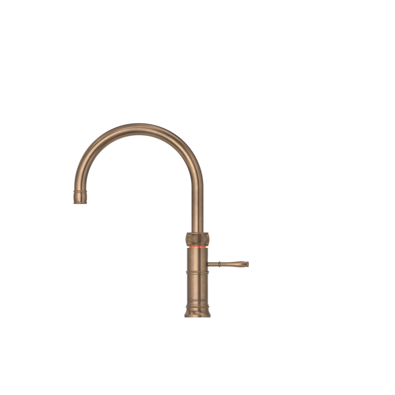 Quooker Classic Fusion Round Tap finished in patinated brass.