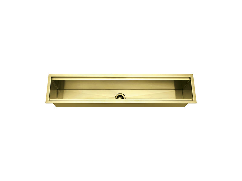 The 1810 Champagne sink finished in Golden Brass.