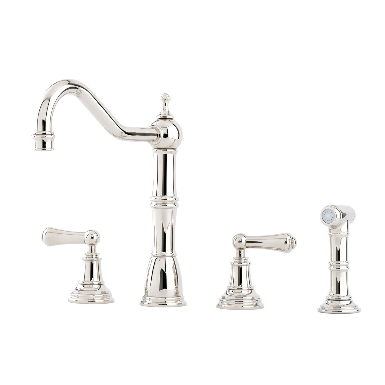 Perrin &amp; Rowe Alsace Mixer Tap with Lever Handles and Rinse