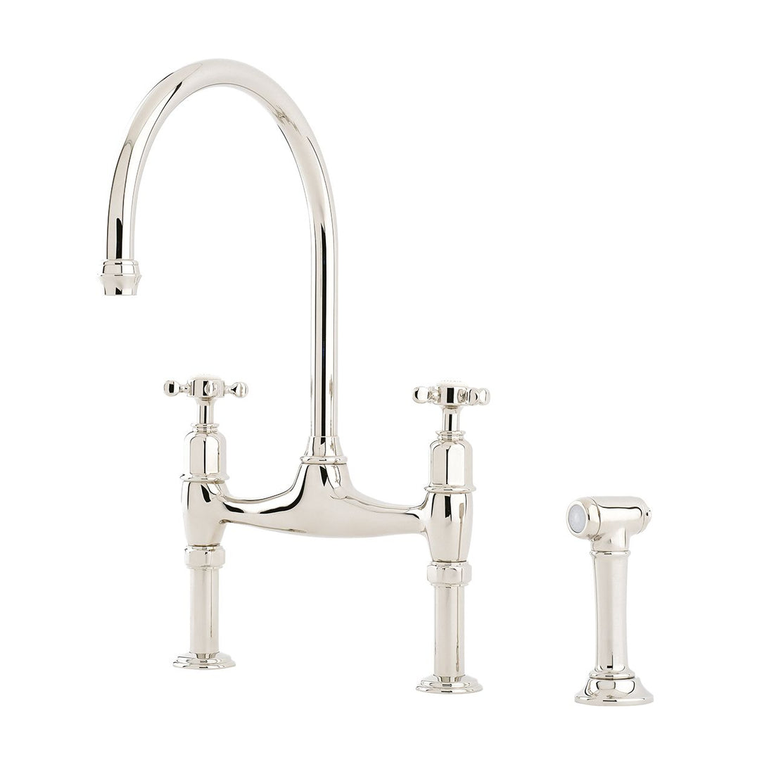 Perrin &amp; Rowe Deck-Mounted Ionian Tap with Crosstop Handles and Rinse